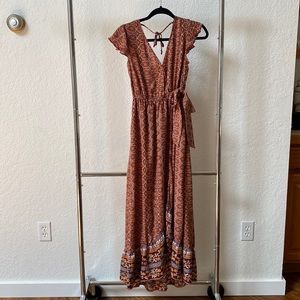 Flowy fall maxi dress, Size XS